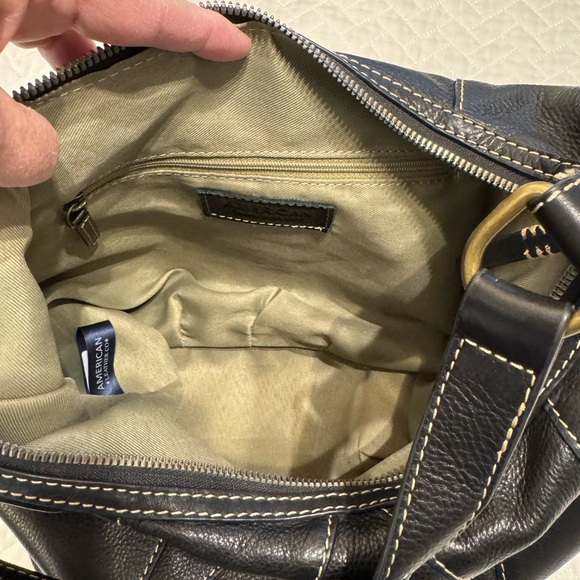 American Leather Co. Black Leather Shoulder Bag - Picture 7 of 9